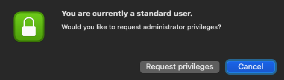 macOS user privilege, admin or not?